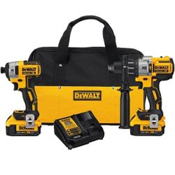 DEWALT 20V MAX Hammer Drill and Impact Driver, Cordless Power Tool Combo Kit with 2 Batteries and Charger

