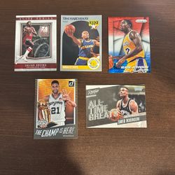 NBA Legends Insert Card Lot – Magic Johnson, Tim Duncan, Julius Erving & More (5 Cards)