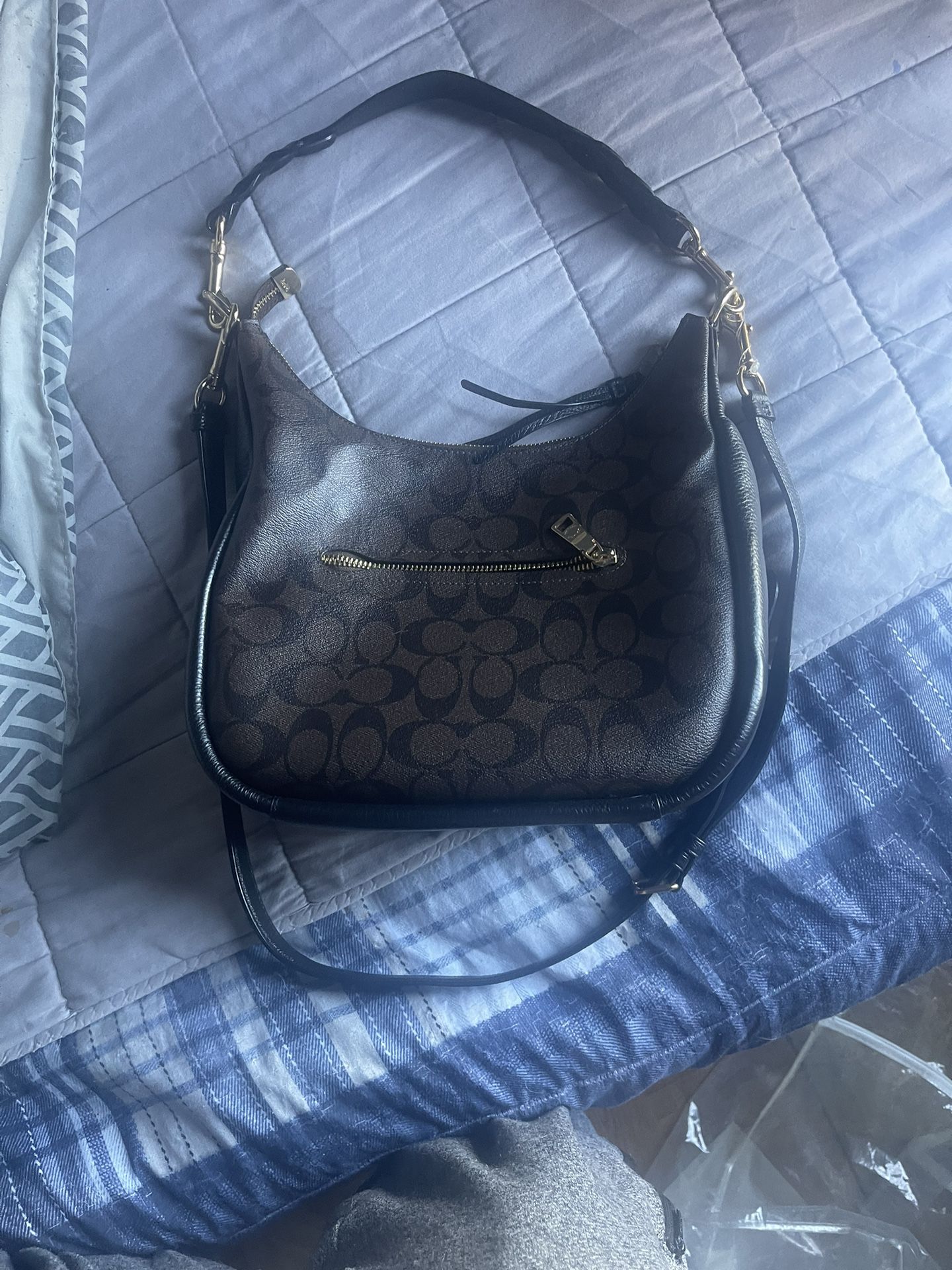 NWT COACH Jules Hobo In Signature Canvas C9189