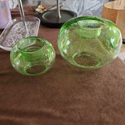 Set Of Two Tealight Holders, Glass