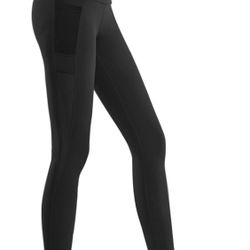 High Waist Yoga Pants with Pockets, Tummy Control, Workout Pants for Women 4 Way Stretch Yoga Leggings with Pockets size small