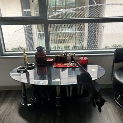Black Smoked Glass Table 