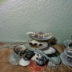 Seashell jewelry holder