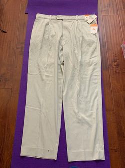 Tommy Bahama Flying Fishbone Silk Cotton Pants Khaki Sand 40x32 NWT MSRP $135