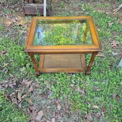 2 Teir End Table Glass Top