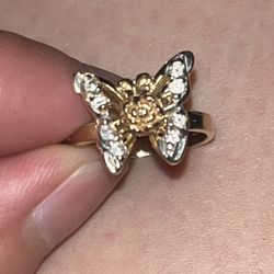 14K Butterfly Ring