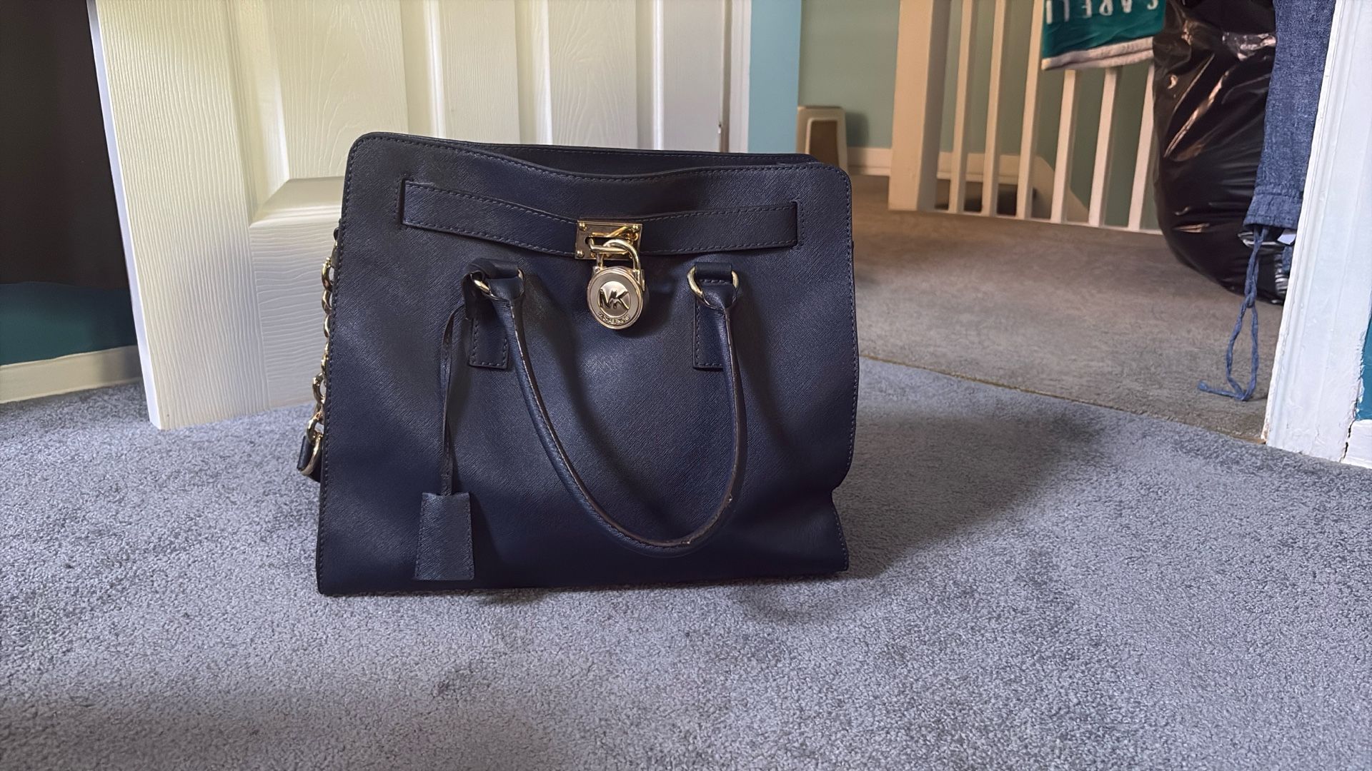 Michael Kors Hamilton Large Tote - Navy Blue