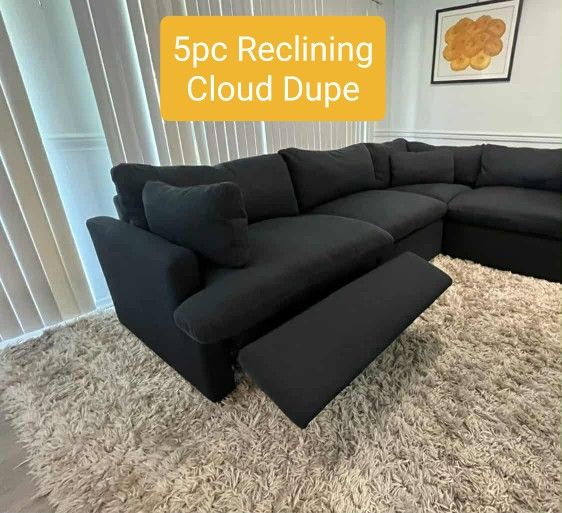 Cloud Dupe Modular Sectional Couch Sofa With Recliners