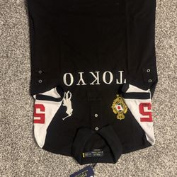 Polo Ralph Lauren Tokyo Embroidered Logo Men's Polo Shirt Black White Red Size M