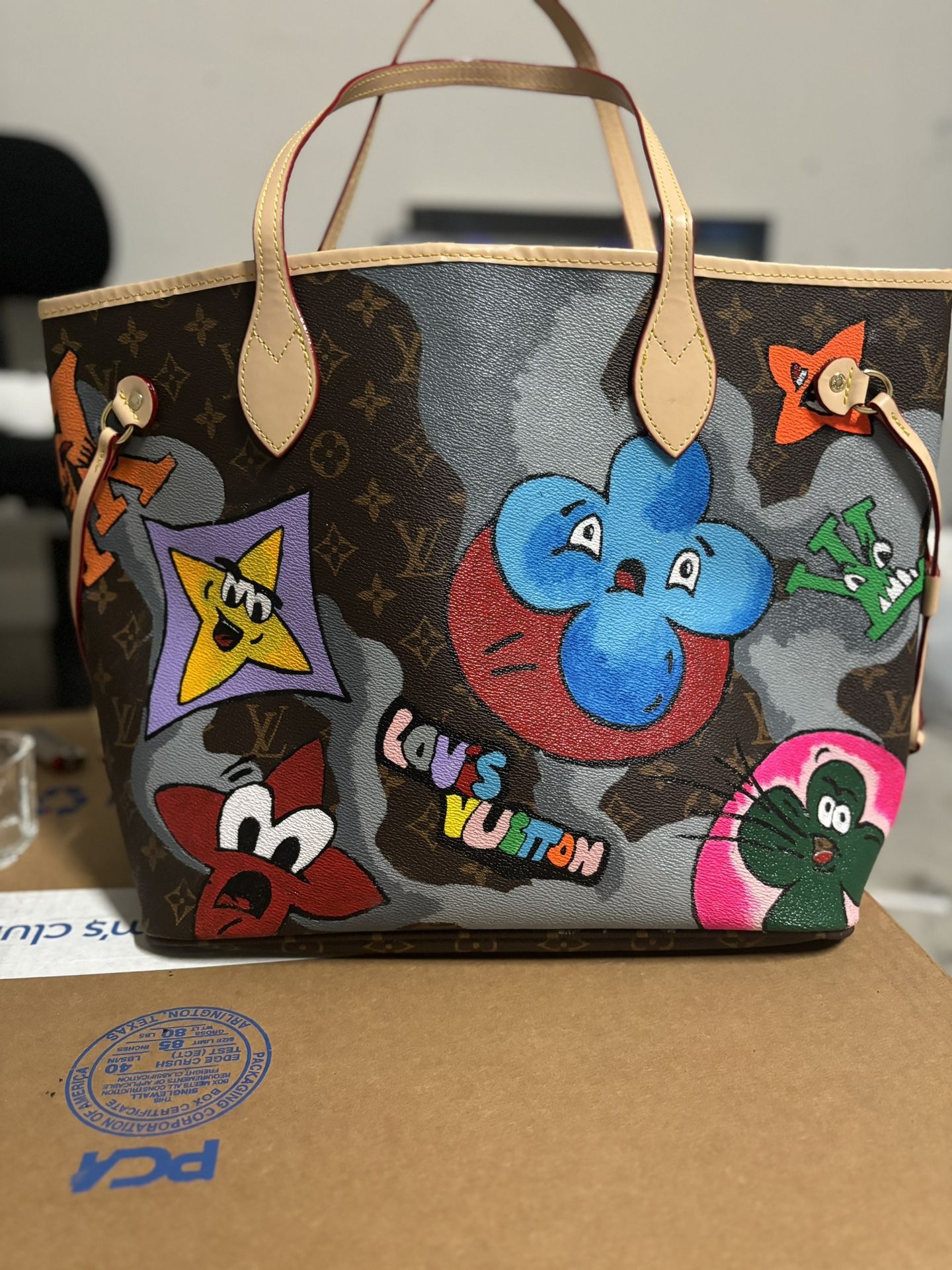 Custom Painted LV Monogram Purse