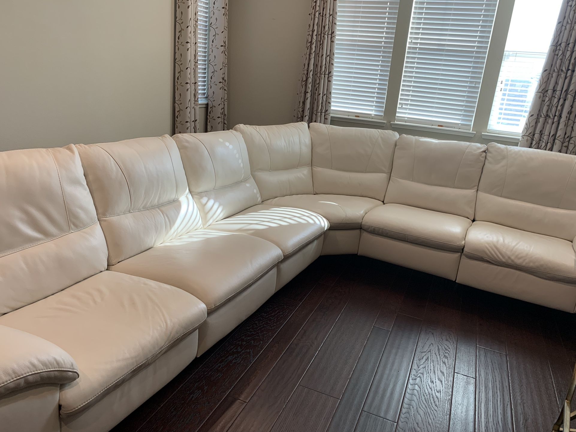 Six Seater Recliner Sectional/ Italian Leather 