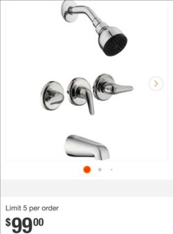 New Glacier Bay Aragon 3 Handle 1-Spray Tub and Shower Faucet 1.8 GPM in Chrome (Valve Included) Retails $110 With Taxes!
