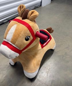 KIDS RIDE-ON PLUSH HORSE – ROLLING TOY