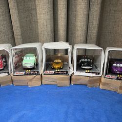 Disney Store Cars 1:43 Diecast Chase Bundle Of 5: Low-N-Slow McQueen, Sheriff, Red, John Lassetire, Fabrizio - *MINT* New 