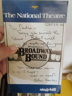 Autographed Stagebill Program 1988 Broadway Bound National Theatre Alan Manson Signed