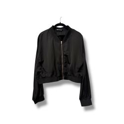 ZARA Women’s Black Cropped Bomber Jacket Size XL
