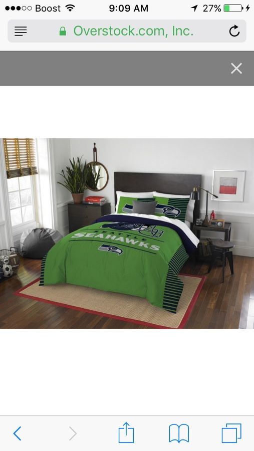 Seattle Seahawks comforter set and Fathead