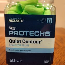 Flents Protechs Quiet Contour Foam Ear Plugs 50 Pair Green Sleeping Concerts