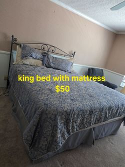 King bed with mattress