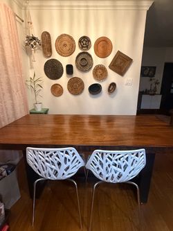 Solid Wood Dining Table Set + Bench & Chairs – $350