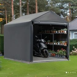 Metal Frame Outdoor Storage Shed 5’x7.2’x5.4’
