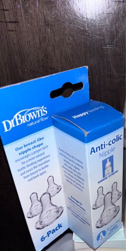 Dr. Brown’s Natural Flow Anti-Colic Nipple 6pk (Narrow, Level 2)