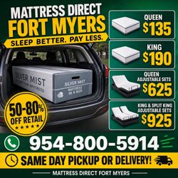 New Mattress (All Sizes) King, Queen, Full, Twin, California King, Split King, Twin XL