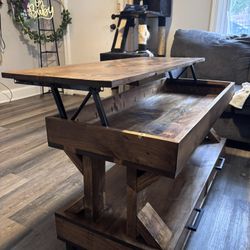 Solid Wood Lift Top Coffee Table