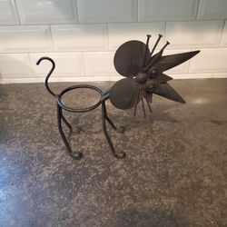 Black Metal Kitty Cat Plant Holder