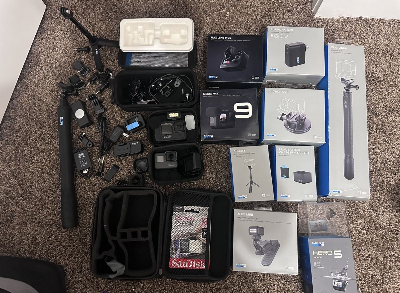 Ultimate GoPro Bundle – Hero 9 + Hero 5 + Tons of Accessories