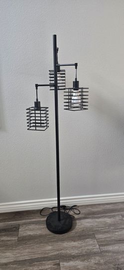 Industrial Black 3-Light Floor Lamp