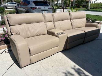 Leather sectional