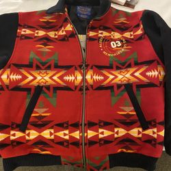 Pendleton Wool Coat Navajo Line Large