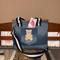 Luv Betsey Denim Teddy Bear Tote