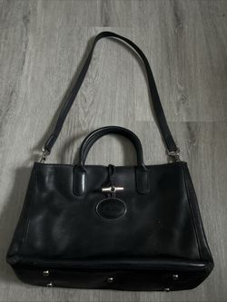 Black Leather Tote Purse ( Longchamp)