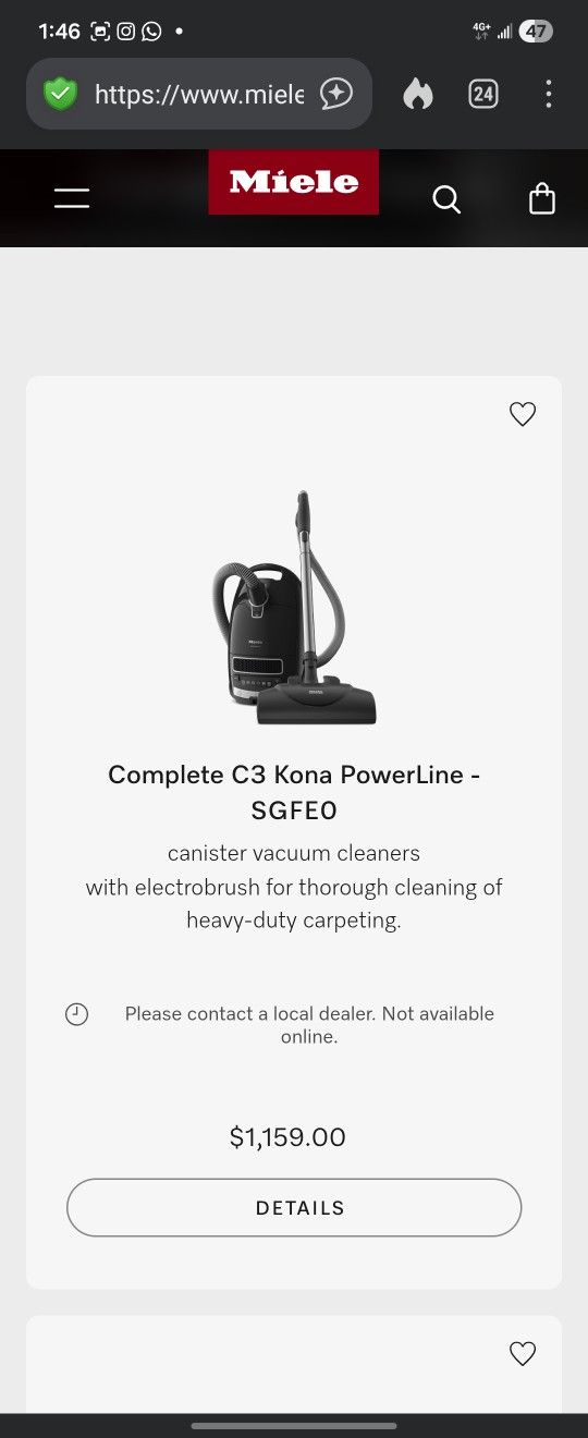 Like Miele C3 Vacuum Cleaner Alize Model