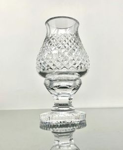 Waterford Alana Hurricane Candle Holder - Cut Crystal, 2-Piece, Ireland, 7.5"
