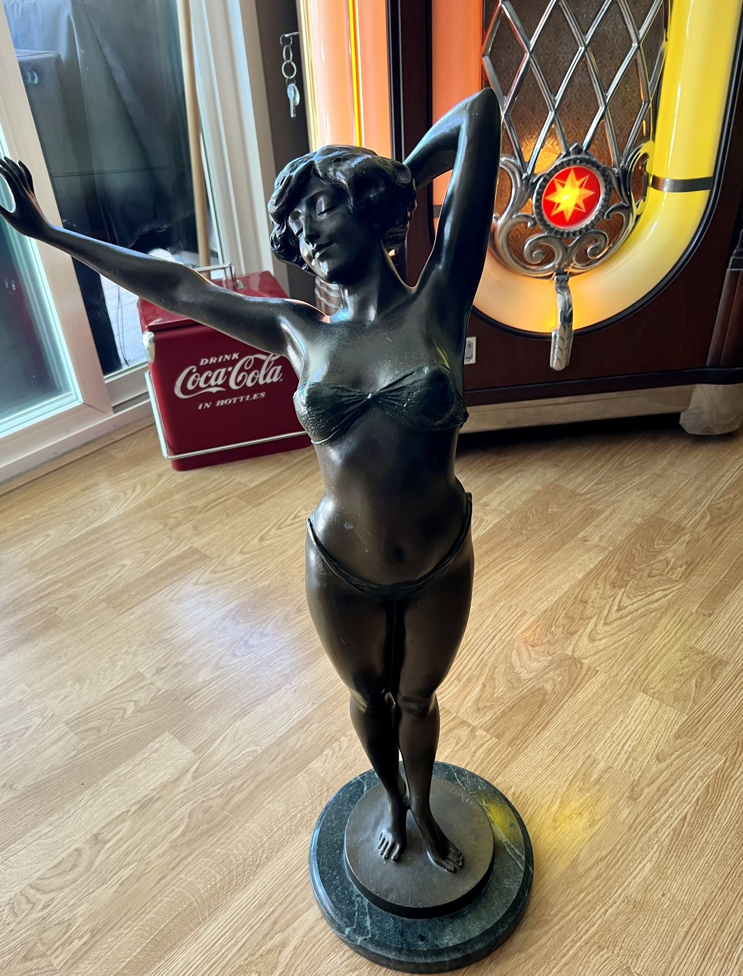 Signed French Art Nouveau Bronze Statue
