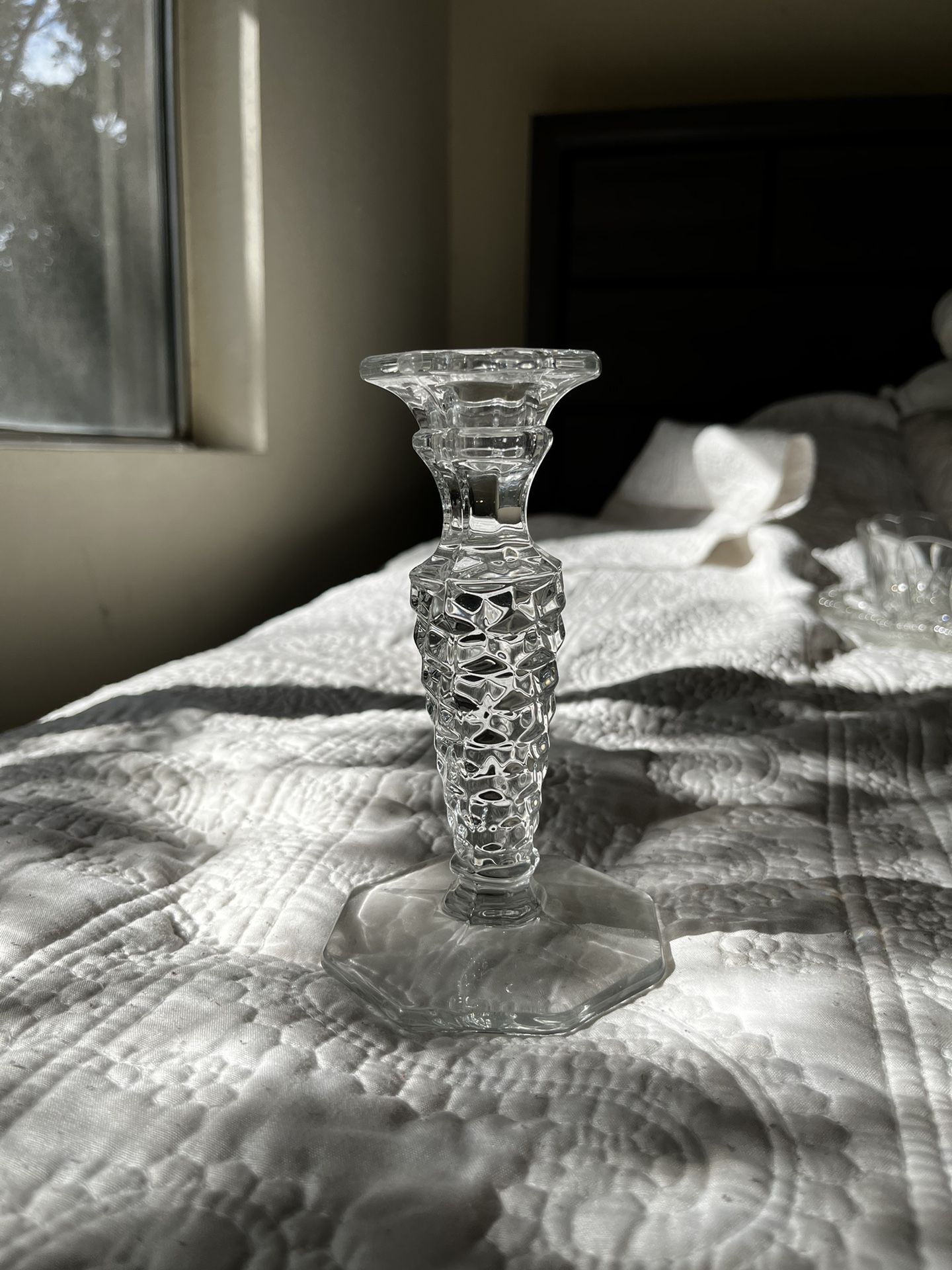 Vintage Crystal Candlestick Holder