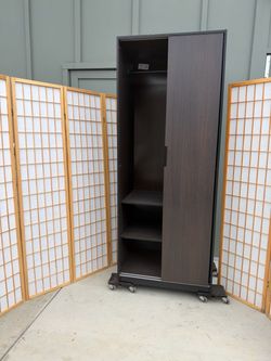 Dark brown sliding door with mirror door