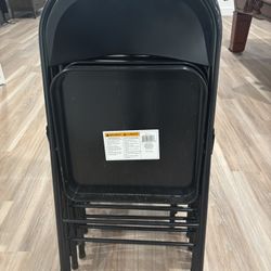 9 Black Fold Up Chairs Metal