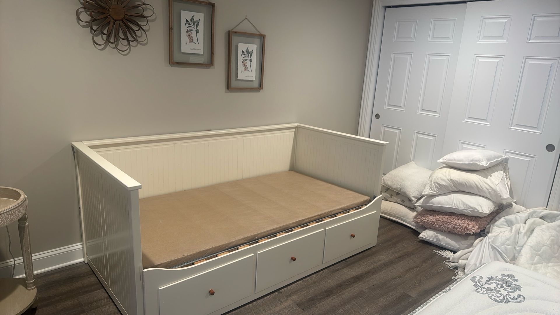 Twin bed frame with drawers