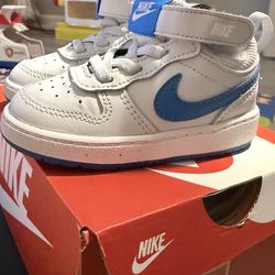 Nike Court Borough Mid 2 "Pure Platinum/Photo Blue/White" Toddler Boys' Shoe 6C