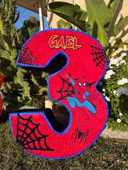 Spiderman number three pinata third birthday