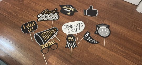 Picture Party Hand Held signs or props -Graduation theme.