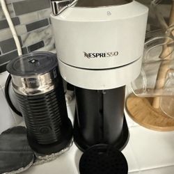 Nespresso Vertuo Next Coffee and Espresso Maker by Breville, with Aeroccino Milk Frother, Light Grey