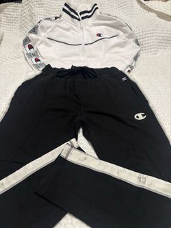 Champion Track Suit Set – Jacket (Small) & Pants (XS) – Black/White