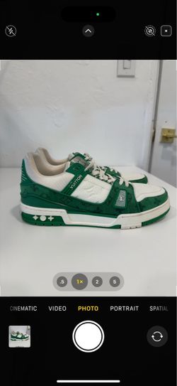 Louis Vuitton Trainer Sneakers Green White