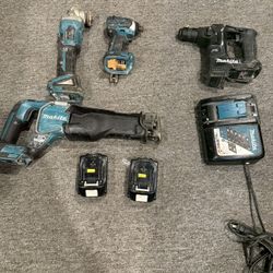 Makita Tool Set With 2 Batteries 