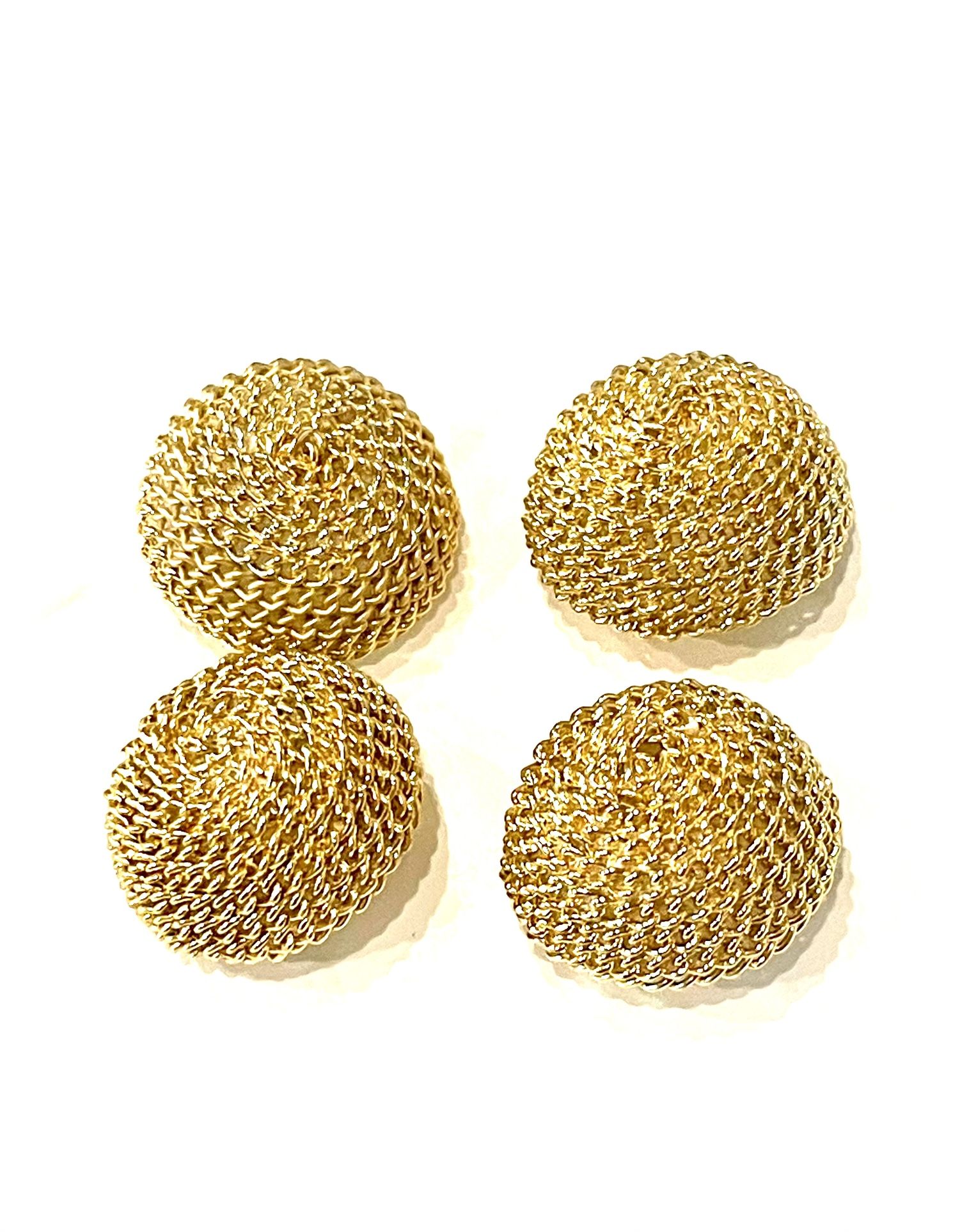 3 Handmade Goldtone Buttons